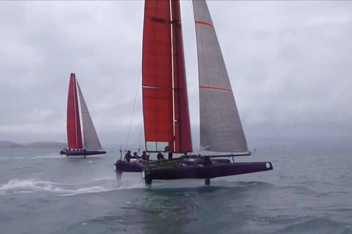 Preparing for the 2013 America's Cup, ETNZ used SL33s to test foiling before scaling up on their AC72