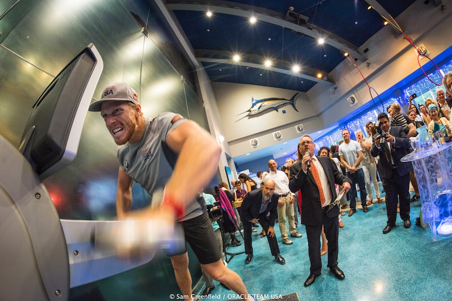15/02/16 - Hamilton (BDA) - 35th America's Cup Bermuda 2017 - ORACLE TEAM USA - AC45S training Grinding contest BUEI gala 23Apr'16. Graeme Spence,Luke Parkinson,Simeon Tienpont