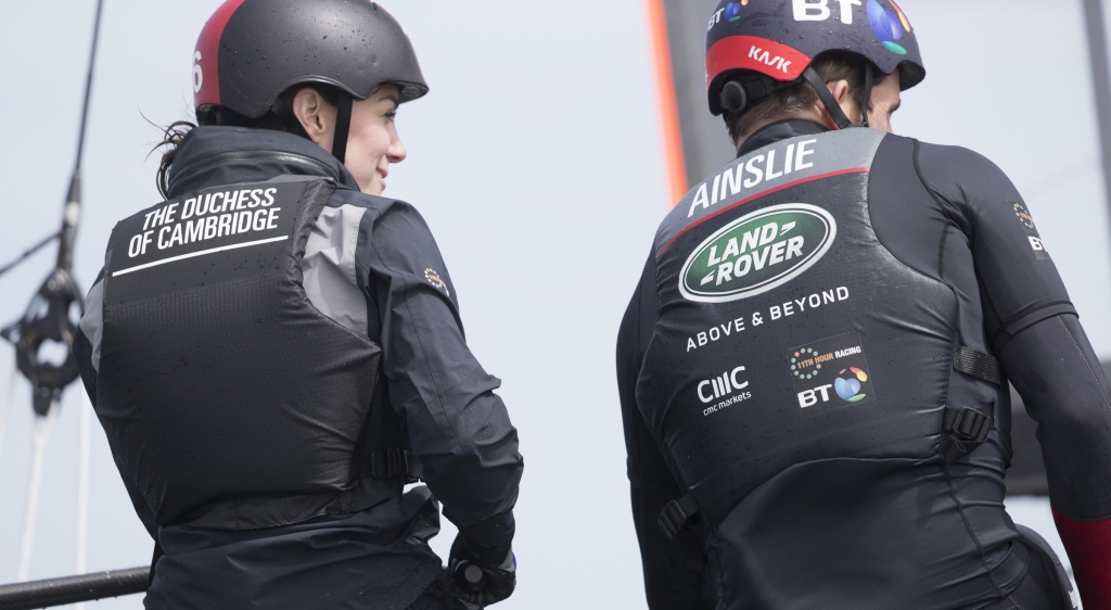 Easy to recognize, and not just by the pretty smile - no commercial branding on her sailing gear, just her title.