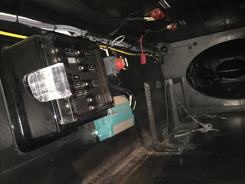 AC72 Winner America's Cup - electrical panel inside pod