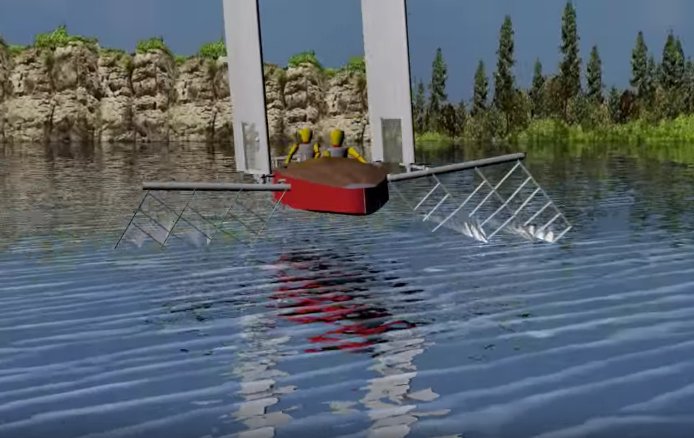 Gordon Baker's Monitor hydrofoil monohull sailboat for US Navy rendering with wingsails