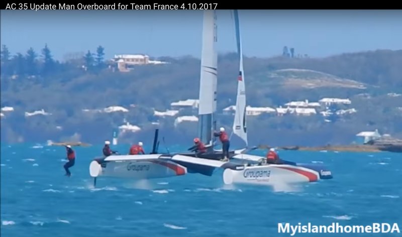 Franck Cammas and Groupama Team France lost a man overboard while training on Bermuda's Great Sound for the 2017 America's Cup.