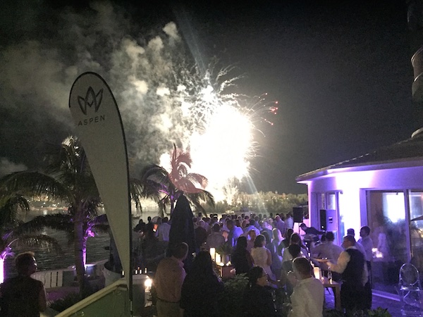 America's Cup Corporate hospitality overlooking the harbor and the fireworks for the opening ceremonies on Friday night.