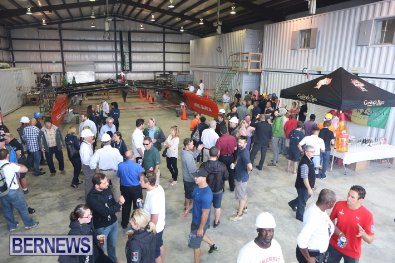 America's Cup Oracle's AC45x in their new base in Bermuda