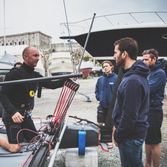 America's Cup Rob Wilson, BAR's sailing coach with the team in Bermuda in March. Photo: BAR