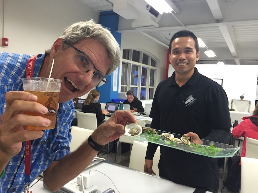 America's Cup Mike Segar enjoying the Bermudian hospitality.