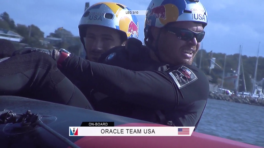 America's Cup OTUSA tactician Tom Slingsby was "on fire" on Saturday