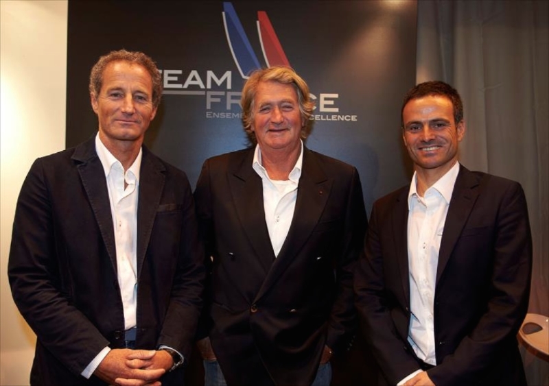 America's Cup Franck Cammas (right) announced Team France in December, with Michel Desjoyeaux (left) and Olivier de Kersauson (center)