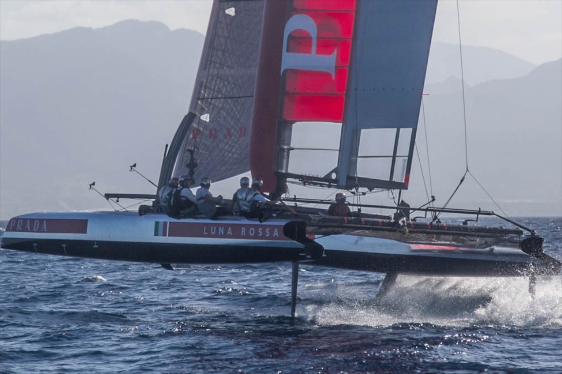America's Cup Luna Rossa's AC45 converted for foiling, in Cagliari