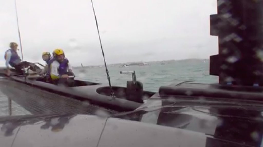 America's Cup Challenger Finals - Outerridge MOB in Race 3 - Image ACTV Video