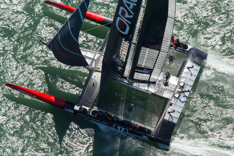 America's Cup A good view of the shorter bowsprit on OTUSA