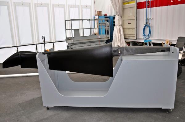 America's Cup Luna Rossa's rudder, with elevator                                  Photo: Pierre Orphanidis